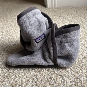 Patagonia Toddler Cozy Gray Fleece Slippers
